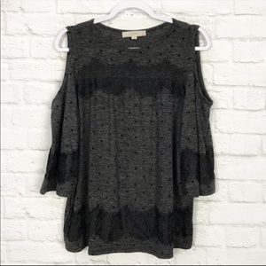LOFT polka dot cold shoulder top-size M